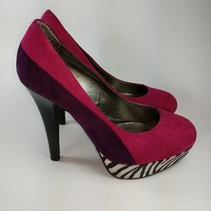 Guess by guess Fushia Pink and Purple Pumps 7 1/2